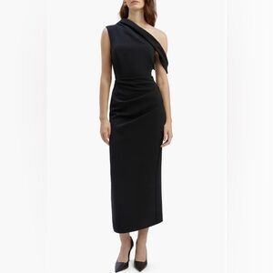 Bardot Maeve One-Shoulder Black Gown Formal Cocktail Special Occasion Dress Sz 8